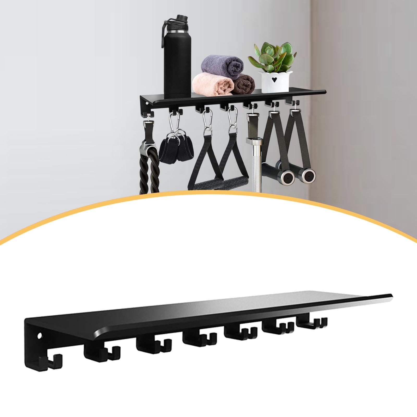 Home Gym Organization - Плавающая металлическая полка с крючками для