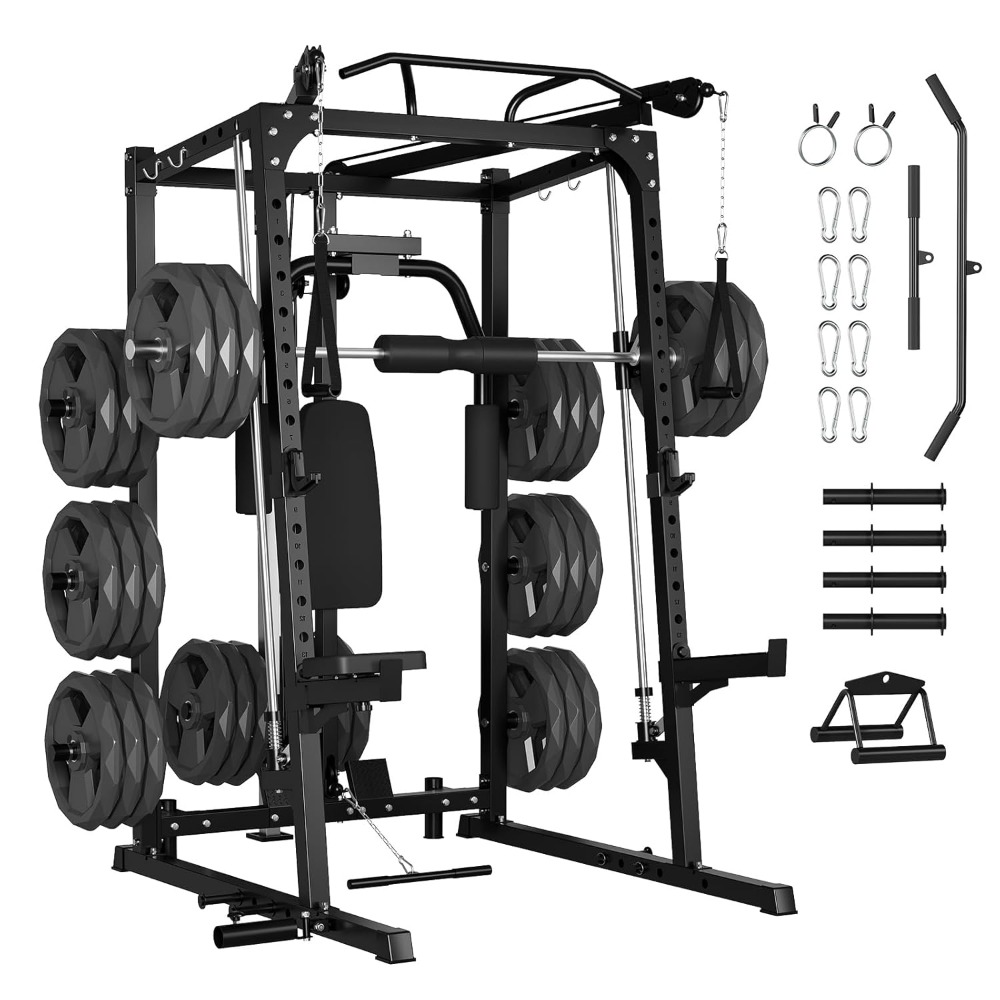 Home Gym Rack With Cables - Многофункциональный тренажер Smith Machine: силовая рама,