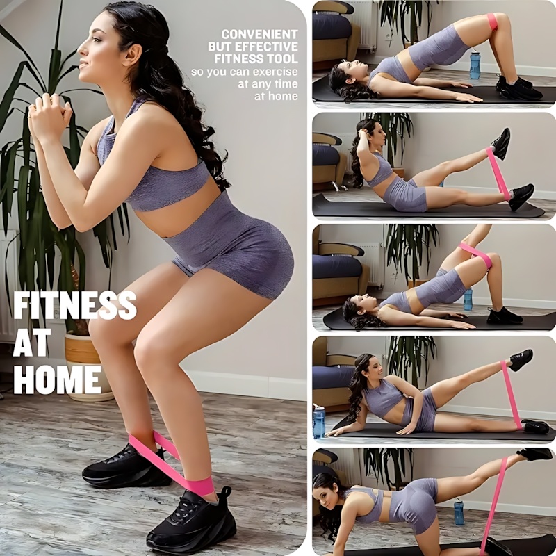 Набор из 5 розовых эластичных  – обзор и цена Home Gym Kit